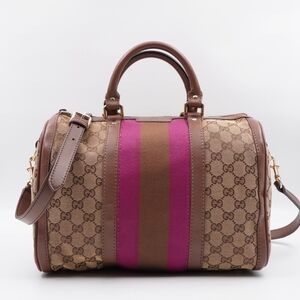 CB26 ❤️ GUCCI GG Monogram Vintage Web Boston